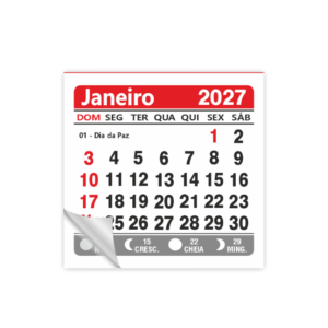 100 und MINI BLOQUINHO CALENDÁRIO 5 x 5 cm 2027