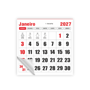 100 und MINI BLOQUINHO CALENDÁRIO 6 x 6 cm 2027
